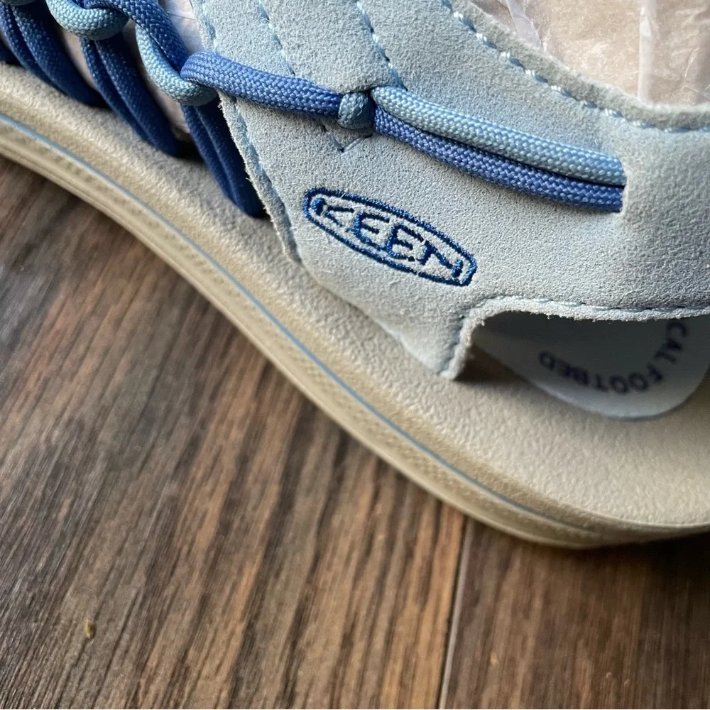 Keen Blue Sandals with Woven Design and Open Back - Picture 8 of 11